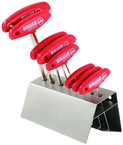 8 Piece - 2.0 - 10mm - T-Handle Hex Ergonomic Comfort Grip Metric Set in Metal Stand - All Tool & Supply