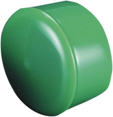 Caplugs - 9/32" ID, Round Head Cap with Flange - 0.381" OD, 1" Long, Vinyl, Yellow - All Tool & Supply