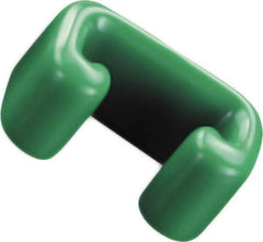 Caplugs - 1-1/4" x 3/4", Flexible Push-On U-Frame End Cap - 1-1/4" Long, Vinyl, Green - All Tool & Supply