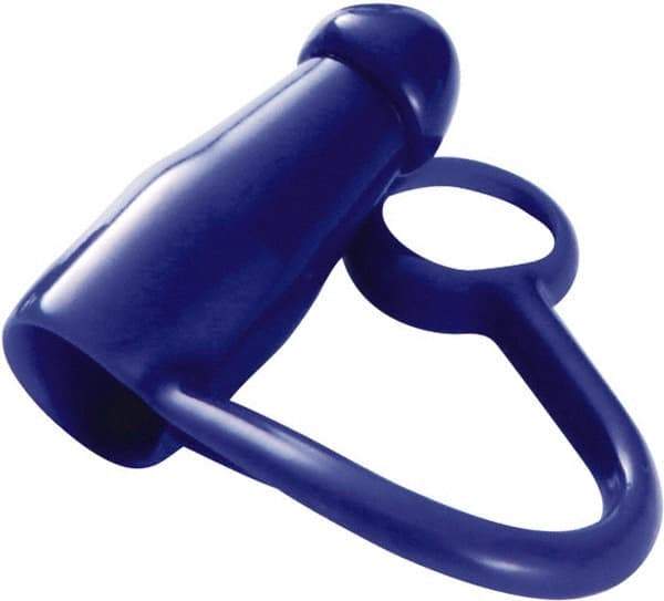 Caplugs - Round Head, Tethered Cap - 1-29/32" Long, Vinyl, Blue - All Tool & Supply