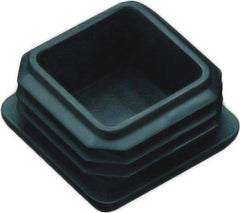 Caplugs - Square Finishing Plug for 14 to 20 Gauge Panels, for 3/4" Tube Diam - 0.43" Deep, Vinyl, Black - All Tool & Supply