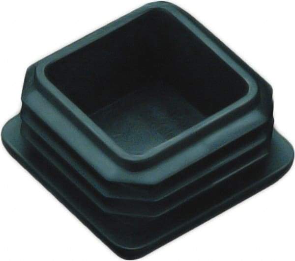 Caplugs - Square Finishing Plug for 14 to 20 Gauge Panels, for 1" Tube Diam - 0.43" Deep, Vinyl, Black - All Tool & Supply