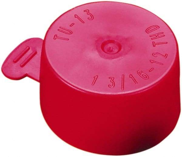 Caplugs - 0.99" ID, Flexible, Tear-Tab Cap - 21/32" Long, Vinyl, Red - All Tool & Supply