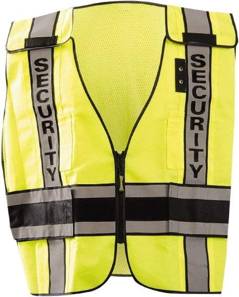 OccuNomix - Size XL High Visibility Yellow Mesh/Solid Public Safety Vest - 63" Chest, ANSI 107-2015, Hook & Loop Closure, 2 Pockets, Polyester - All Tool & Supply