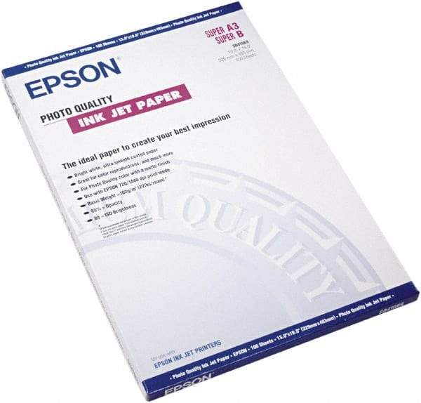 Epson - 13" x 19" Bright White Photo Paper - Use with Inkjet Printers - All Tool & Supply