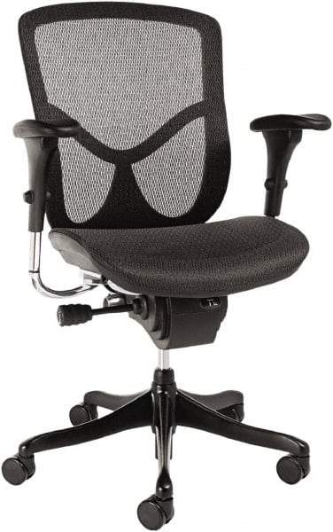 ALERA - 42-3/8" High Ergonomic Multifunction Chair - 28" Wide x 29-1/8" Deep, Breathable-A-Grade Black Mesh Seat, Black - All Tool & Supply