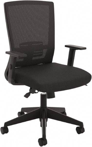 Basyx - 43-1/8" High High Back Chair - 28" Wide x 28-3/8" Deep, Fabric Mesh Seat, Black - All Tool & Supply