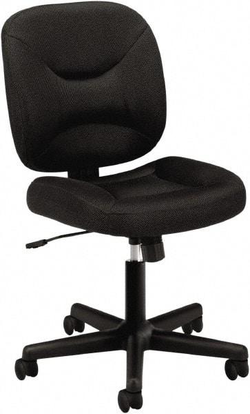 Basyx - 38-1/4" High Task Chair - 24-1/2" Wide x 33-1/2" Deep, Padded Mesh Seat, Black - All Tool & Supply