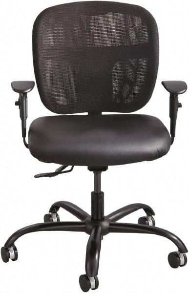 Safco - 37" High Task Chair - 26" Wide x 26" Deep, Vinyl Seat, Black - All Tool & Supply