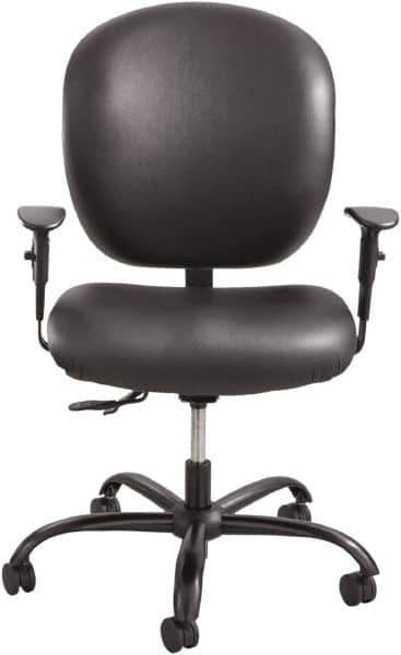 Safco - 38" High Task Chair - 26" Wide x 26" Deep, Vinyl Seat, Black - All Tool & Supply