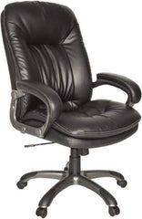 OIF - 45-1/4" High Executive Swivel/Tilt Chair - 25" Wide x 29-7/8" Deep, Soft Leather Seat, Black - All Tool & Supply