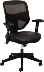 Basyx - 42-1/2" High High Back Chair - 29" Wide x 36" Deep, Leather Seat, Black - All Tool & Supply