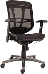 ALERA - 43-3/8" High Mid Back Chair - 25" Wide x 25-1/2" Deep, Mesh Seat, Black - All Tool & Supply