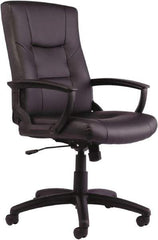 ALERA - 43-3/4" High Executive High Back Swivel Tilt Chair - 25" Wide x 27" Deep, Leather Seat, Black - All Tool & Supply