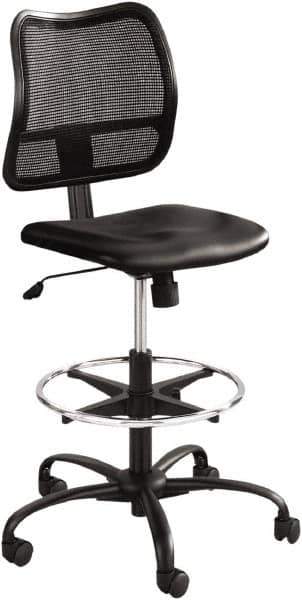 Safco - 49-1/2" High Extended Height Chair - 25" Wide x 25" Deep, Vinyl Seat, Black - All Tool & Supply