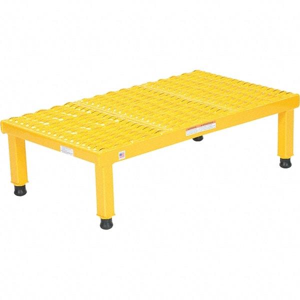 Vestil - 9" High x 19" Wide x 36" Deep, Yellow Step Stand - Steel, 500 Lb Capacity - All Tool & Supply