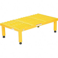 Vestil - 9" High x 19" Wide x 36" Deep, Yellow Step Stand - Steel, 500 Lb Capacity - All Tool & Supply