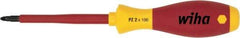 Wiha - #2 Point, 100mm Blade Length Posidrive Screwdriver - 218mm OAL - All Tool & Supply