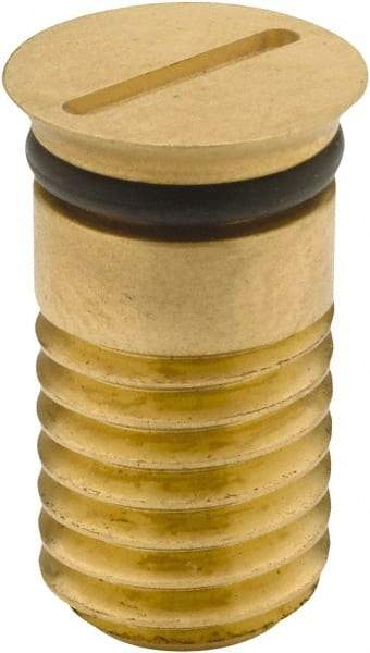 Jergens - 1 Piece M12x1.75 Vise Chip Plug - Brass, 23" Long, 14.5mm Wide - All Tool & Supply