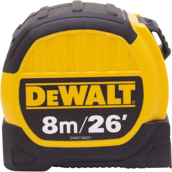 DeWALT - 26' x 1-1/8" Tape Measure - 1/16" & 1 cm Graduation, Inch & Metric Graduation Style - All Tool & Supply