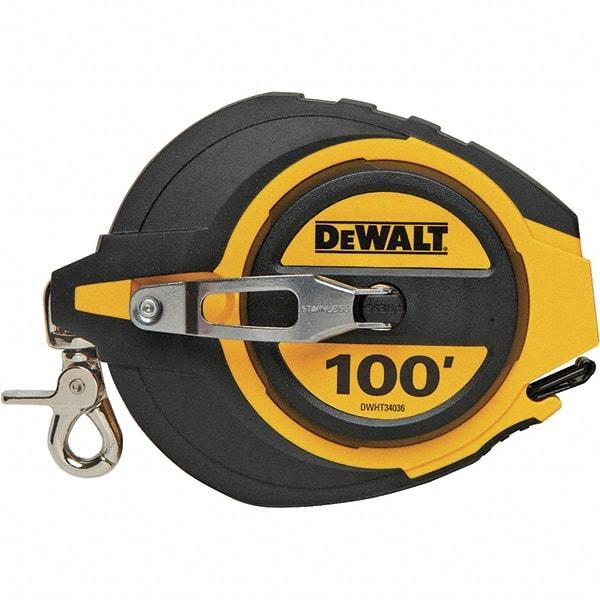 DeWALT - 100' x 3/8" Tape Measure - 1/8" Graduation, Inch Graduation Style - All Tool & Supply