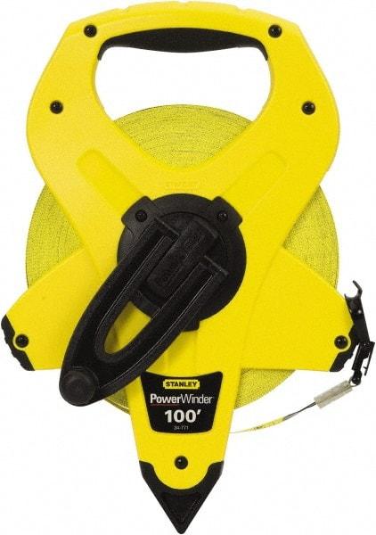 Stanley - 100' x 1/2" Tape Measure - 1/16" Graduation, Inch & Metric Graduation Style - All Tool & Supply