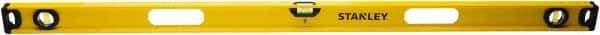 Stanley - Magnetic 48" Long 3 Vial I-Beam Level - Aluminum, Yellow, 1 Level & 2 Plumb Vials - All Tool & Supply