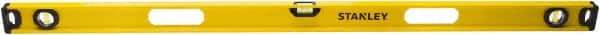 Stanley - 48" Long 3 Vial I-Beam Level - Aluminum, Yellow, 1 Level & 2 Plumb Vials - All Tool & Supply