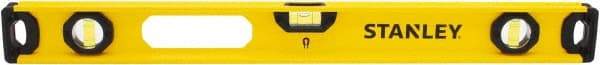 Stanley - Magnetic 24" Long 3 Vial I-Beam Level - Aluminum, Yellow, 1 Level & 2 Plumb Vials - All Tool & Supply