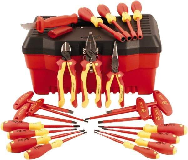 Wiha - 22 Piece Insulated Pliers, Slim Screwdrivers, Nut Driver & T-Handle Hand Tool Set - Comes in Box - All Tool & Supply