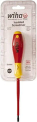 Wiha - 4.5mm Blade Width, Standard Slotted Screwdriver - 100mm Blade Length, Solid/Hex Shank - All Tool & Supply