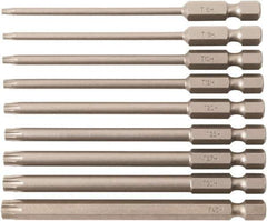 Wiha - 9 Piece, Bit Set - 1/4" Hex Drive, Torx Point - All Tool & Supply