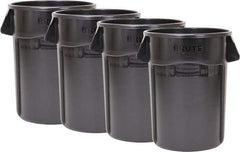 Rubbermaid - 55 Gal Gray Round Trash Can - Polyethylene, None Graphic, 33.2" High, Lid Not Included - All Tool & Supply