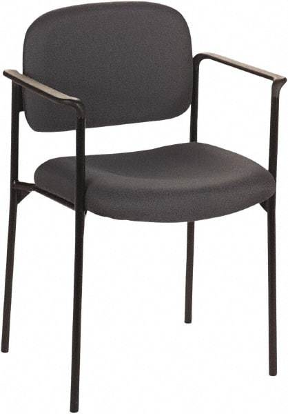 Basyx - Fabric Charcoal Stacking Chair - Black Frame, 23-1/4" Wide x 21" Deep x 32-3/4" High - All Tool & Supply