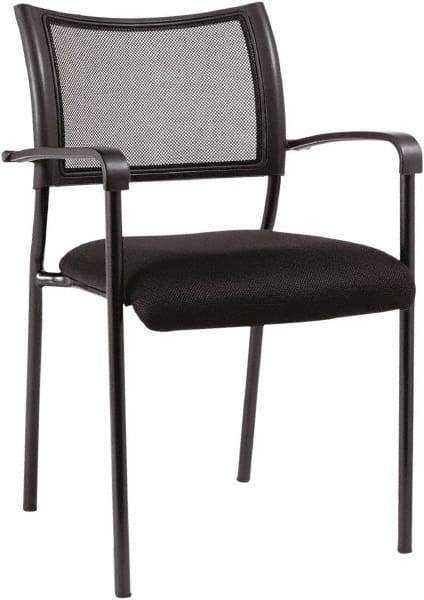 ALERA - Mesh Fabric Black Stacking Chair - Black Frame, 21-1/4" Wide x 23-5/8" Deep x 33-1/2" High - All Tool & Supply