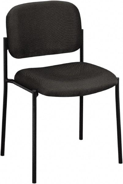 Basyx - Fabric Charcoal Stacking Chair - Black Frame, 21-1/4" Wide x 21" Deep x 32-3/4" High - All Tool & Supply