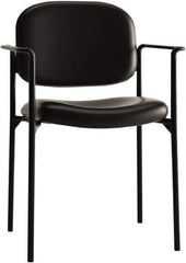 Basyx - Leather Black Stacking Chair - Black Frame, 23-1/4" Wide x 21" Deep x 32-3/4" High - All Tool & Supply