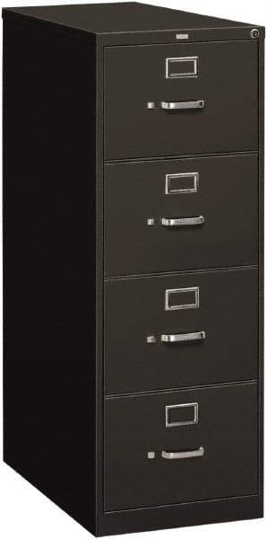 Hon - 18-1/4" Wide x 52" High x 26-1/2" Deep, 4 Drawer Vertical File - Steel, Charcoal - All Tool & Supply