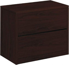 Hon - 36" Wide x 29-1/2" High x 20" Deep, 2 Drawer Lateral File - Woodgrain Laminate, Mahogany - All Tool & Supply