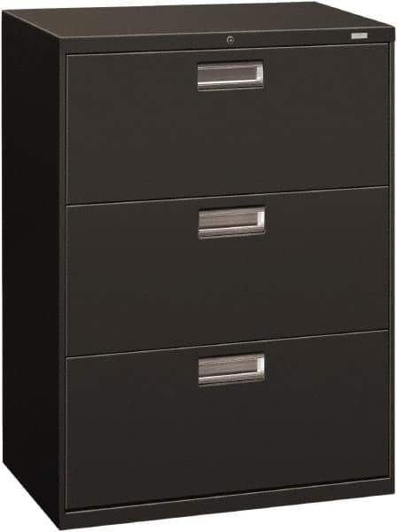 Hon - 30" Wide x 40.88" High x 19-1/4" Deep, 3 Drawer Roll-Out - Steel, Charcoal - All Tool & Supply