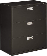 Hon - 36" Wide x 40.88" High x 19-1/4" Deep, 3 Drawer Lateral File - Steel, Charcoal - All Tool & Supply