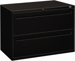 Hon - 42" Wide x 28.38" High x 19-1/4" Deep, 2 Drawer Lateral File - Steel, Black - All Tool & Supply