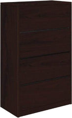 Hon - 36" Wide x 59.13" High x 20" Deep, 4 Drawer Lateral File - Woodgrain Laminate, Mahogany - All Tool & Supply