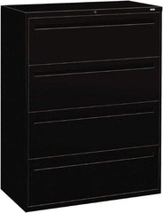 Hon - 42" Wide x 53-1/4" High x 19-1/4" Deep, 4 Drawer Lateral File - Steel, Black - All Tool & Supply