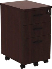 ALERA - 15.88" Wide x 28.38" High x 20-1/2" Deep, 3 Drawer Pedestal - Woodgrain Laminate, Mahogany - All Tool & Supply