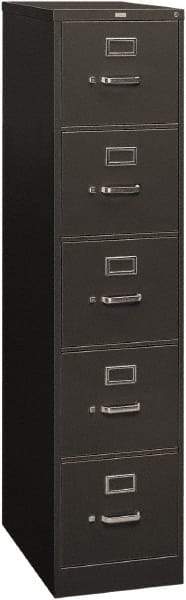 Hon - 15" Wide x 60" High x 26-1/2" Deep, 5 Drawer Vertical File - Steel, Charcoal - All Tool & Supply