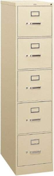 Hon - 15" Wide x 60" High x 26-1/2" Deep, 5 Drawer Vertical File - Steel, Putty - All Tool & Supply