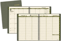 AT-A-GLANCE - 32 Sheet, 8-1/4 x 10-7/8", Weekly/Monthly Planner - Green - All Tool & Supply