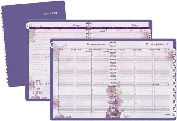 AT-A-GLANCE - 312 Sheet, 8-1/2 x 11", Weekly/Monthly Planner - Purple - All Tool & Supply