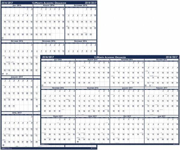 House of Doolittle - 1 Sheet, 4 x 6", Erasable Wall Planner - Blue & Gray - All Tool & Supply